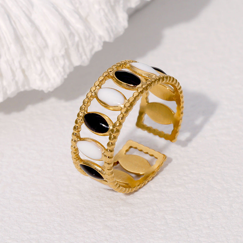 Wholesale Oil Drop Stainless Steel Open Rings