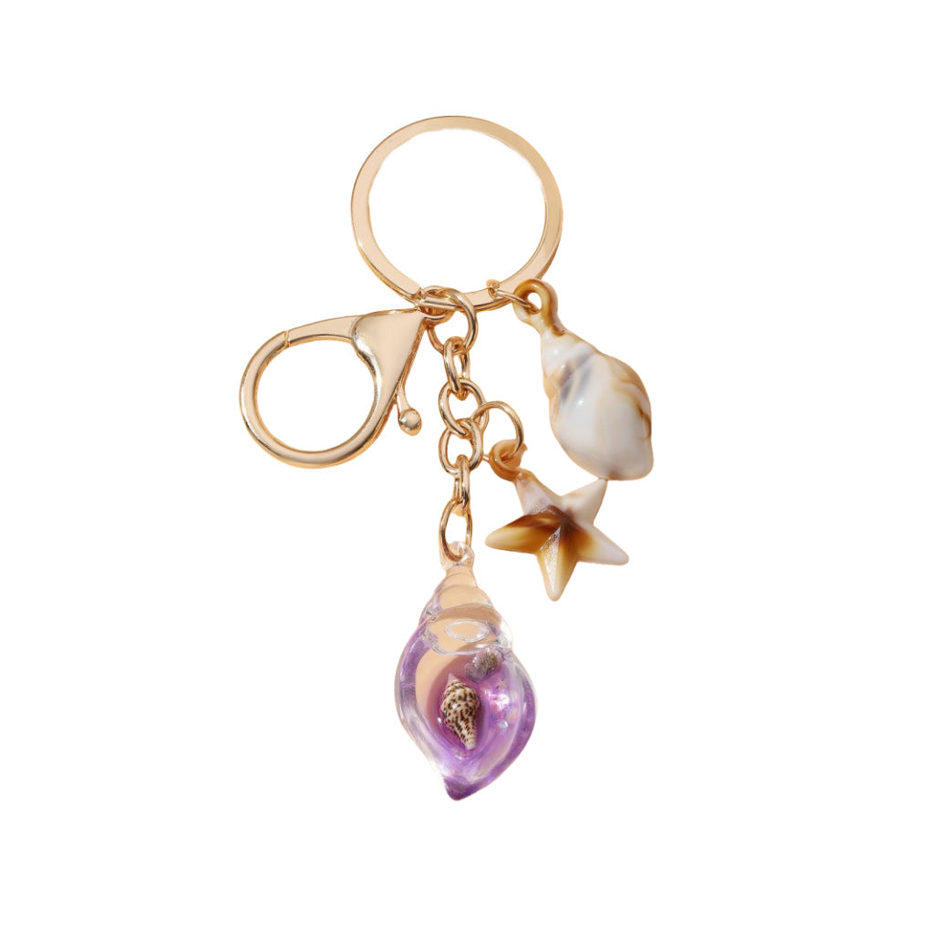Wholesale Acrylic Glow-in-the-Dark Seashell Keychain Decorative Car Bag Charm Gift