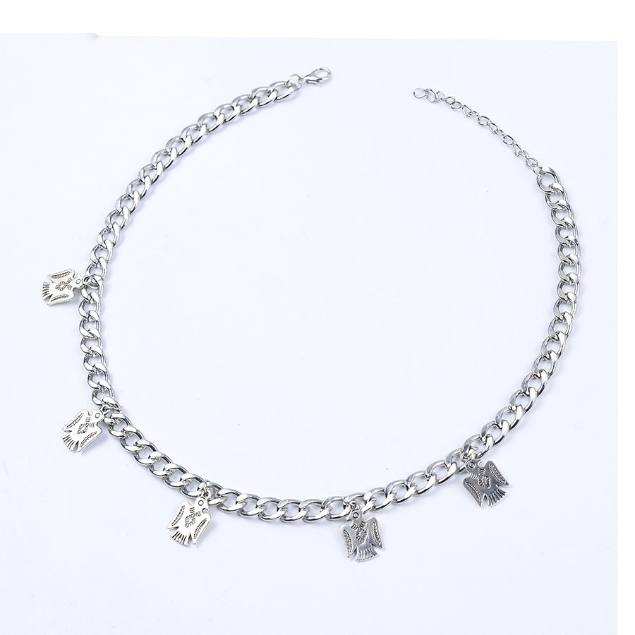 Wholesale Stylish  Skull Demon Teeth Pendant Necklace Silver Tone Zinc Alloy Gothic Chic Jewelry Accessory