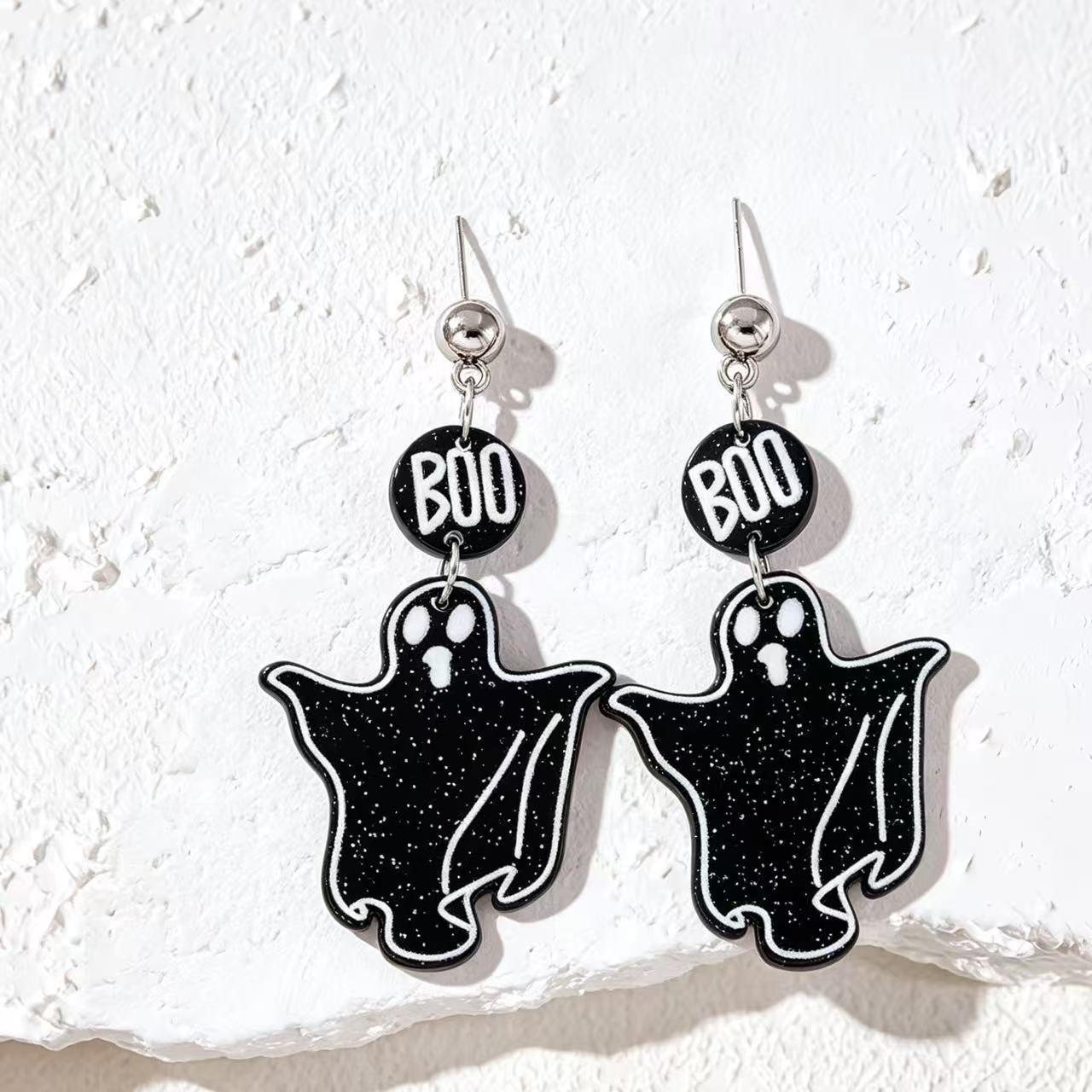Wholesale Acrylic  Earrings Cute Bat Pumpkin Ghost Party Jewelry Accessory