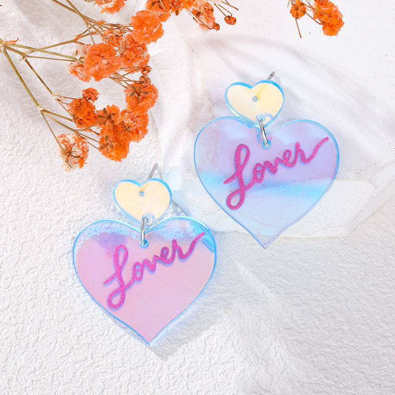 Wholesale  acrylic love  Valentine's Day earrings