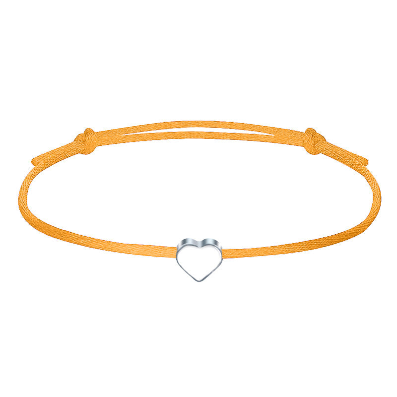 Wholesale  Heart-shaped Braided Hand Rope  Colorful Adjustable Bracelet