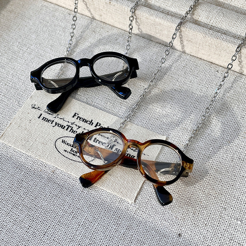 Wholesale Glasses shape necklace funny  clavicle chain