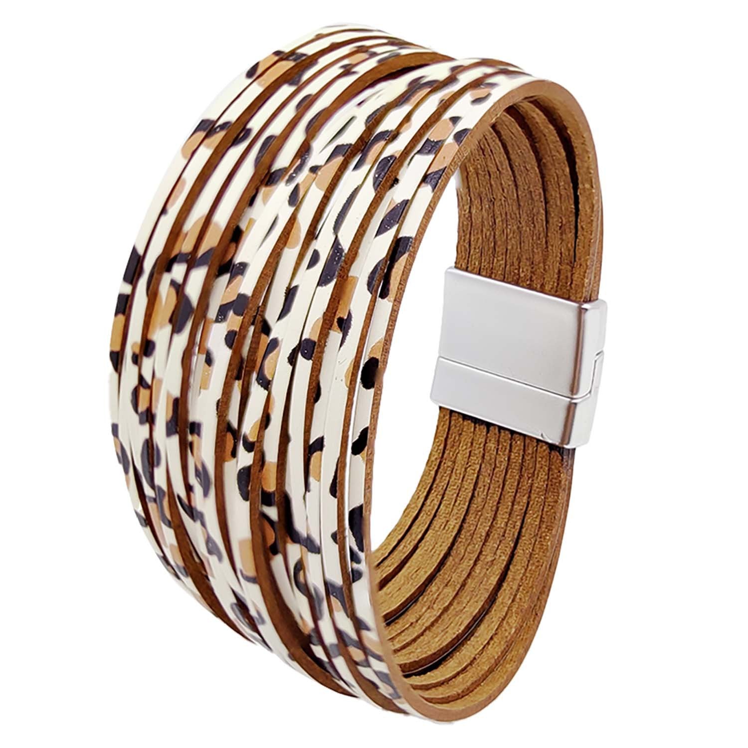 Wholesale Gradient Leather Cord Mixed Color Leather Bracelet ACC-BT-Shangy005