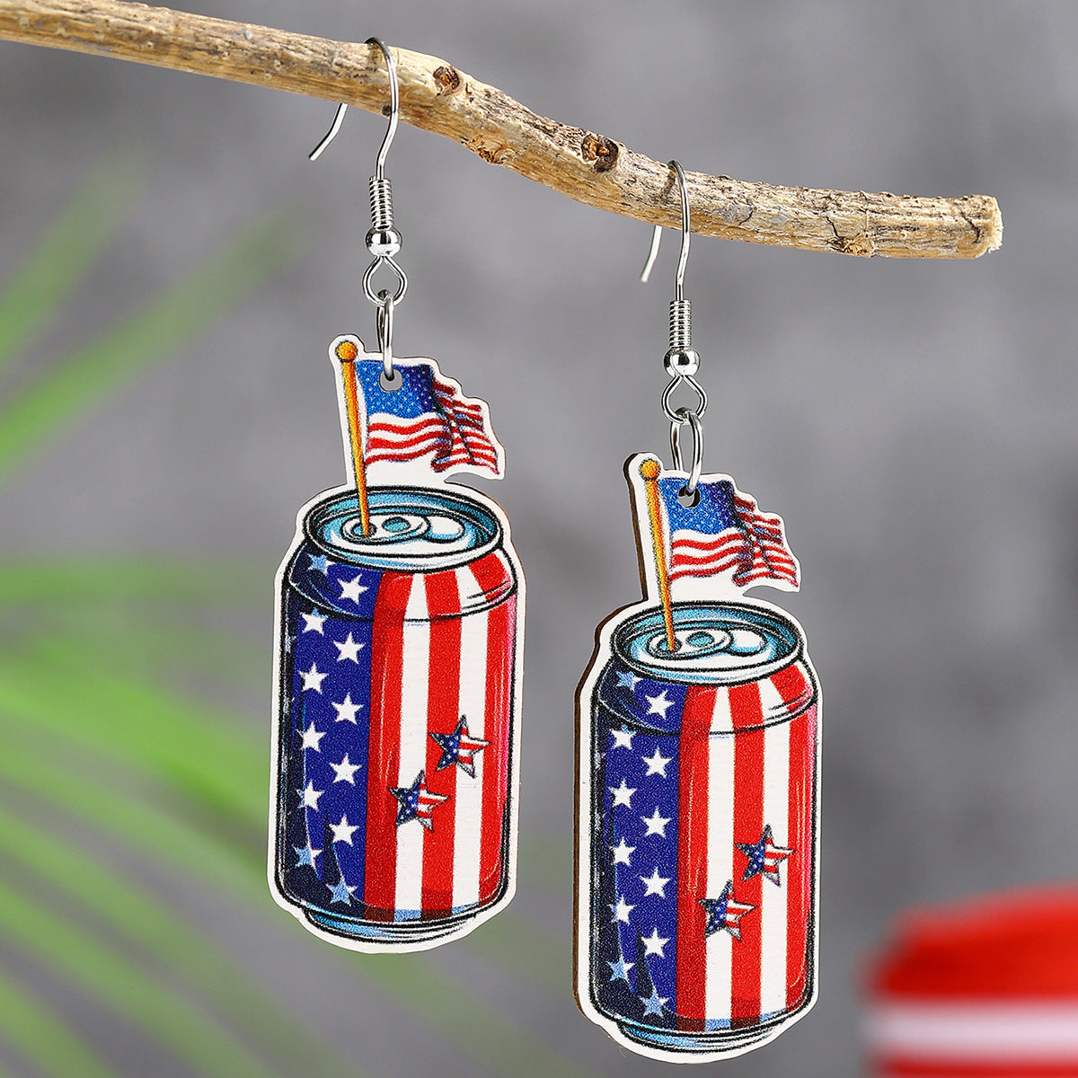 Wholesale  Independence Day Elements Wooden Earrings