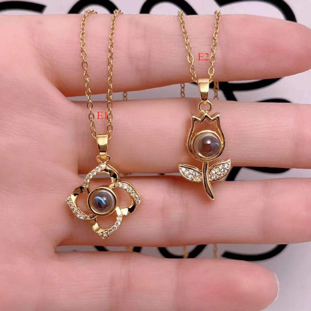 Wholesale 100 languages I love you projection temperature necklace