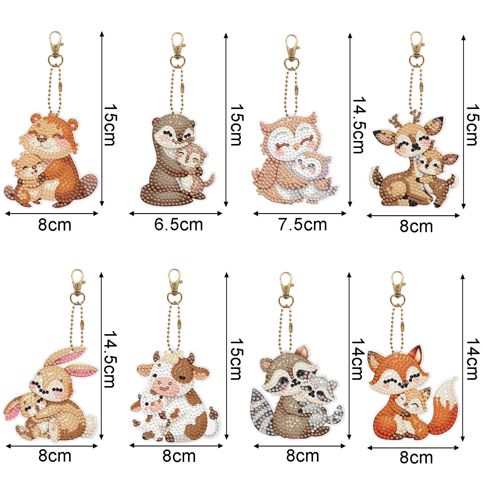 Wholesale Acrylic Cute Small Animal Dot Diamond Painting Custom Keychains ACC-KC-XingNa002