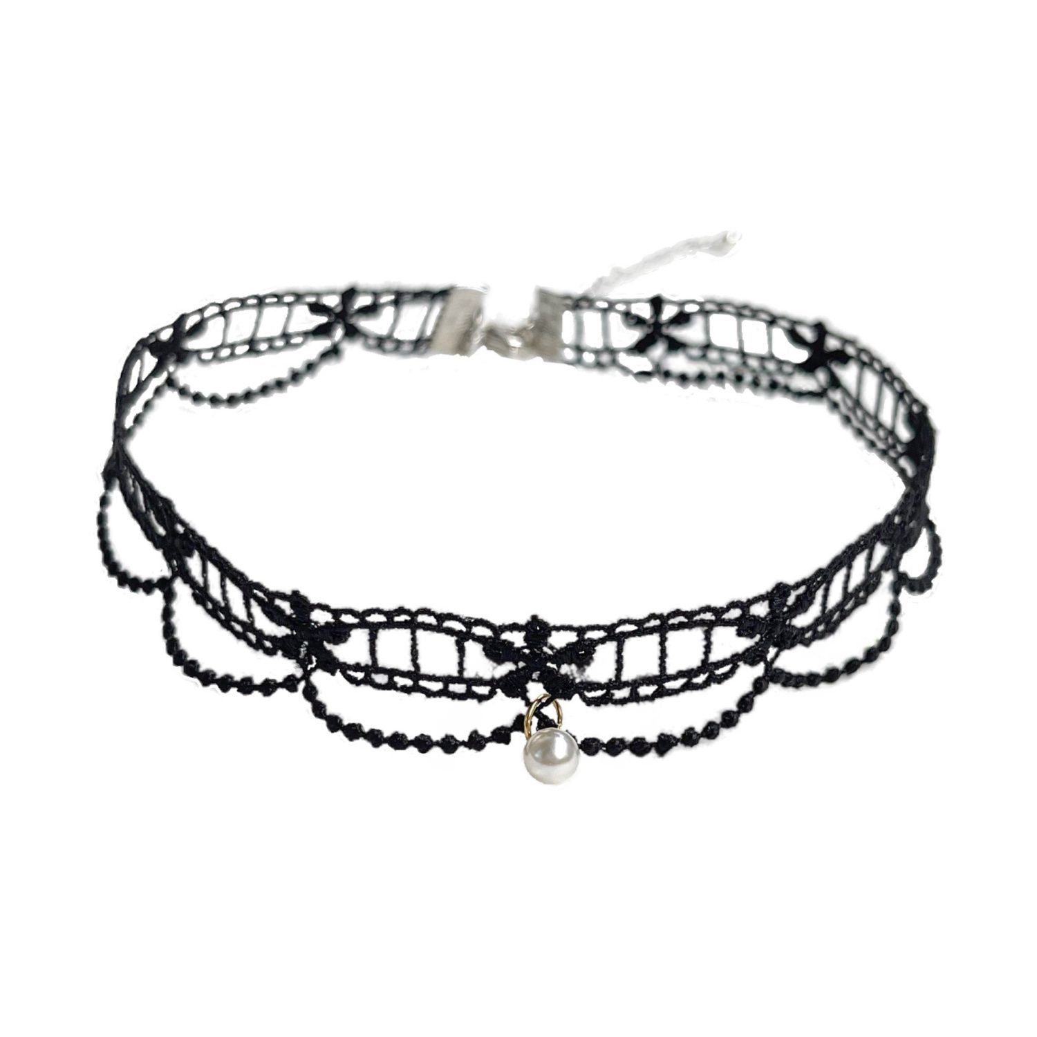 Wholesale  White Lace Pearl Neck Chain  Necklace