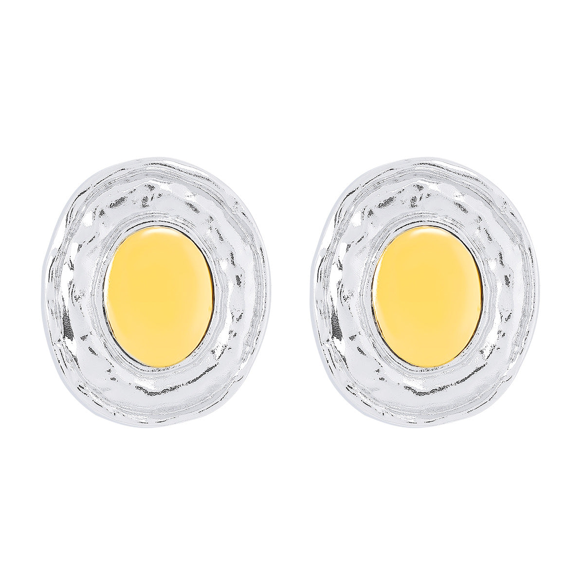 Wholesale  stitching oval mirror necklace metal color matching pendant  necklace