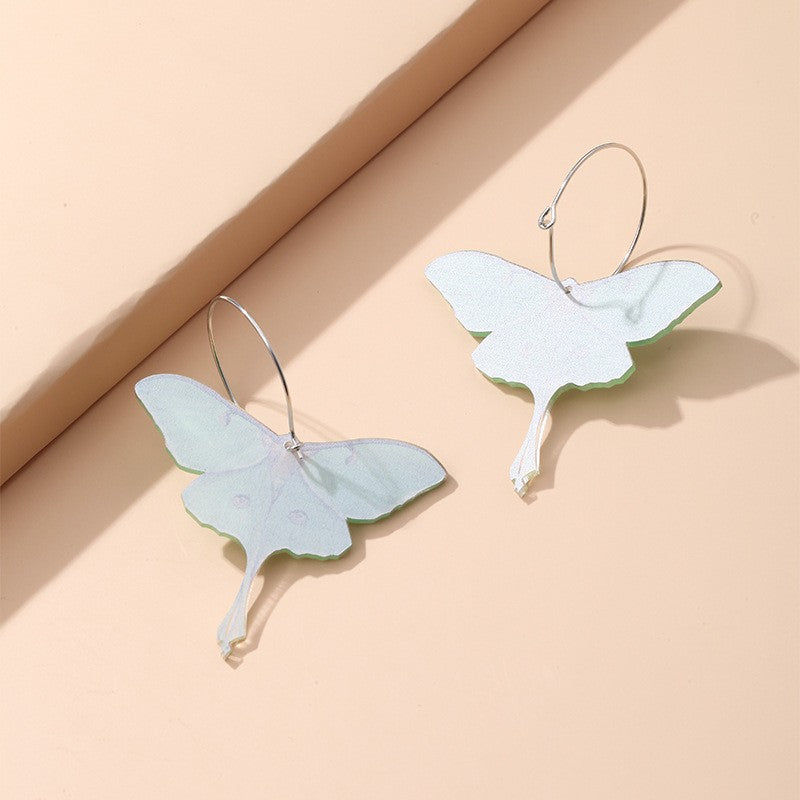 Wholesale  acrylic green butterfly moth earrings