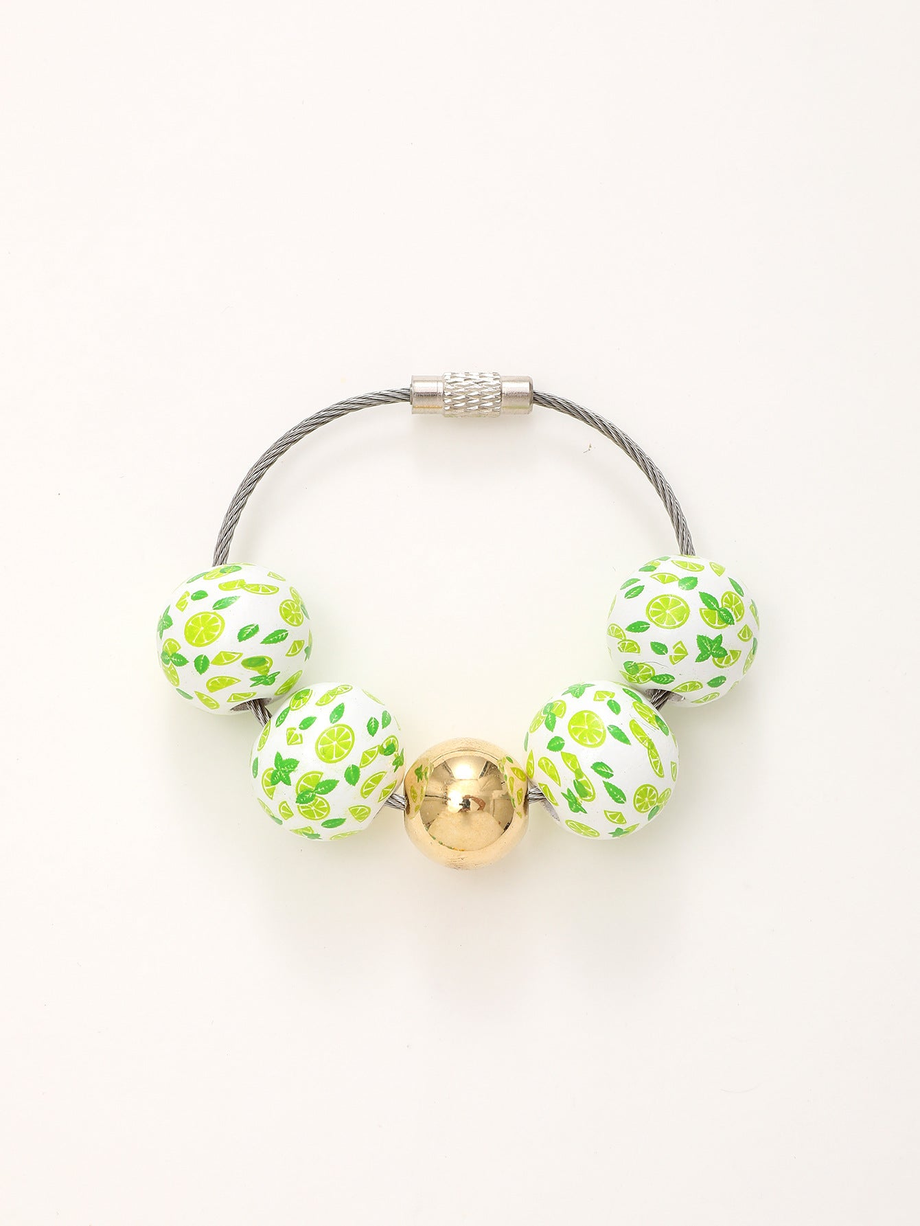 Wholesale Watermelon Flamingo Printed Wooden Beads Beaded Keychain ACC-KC-YTian025