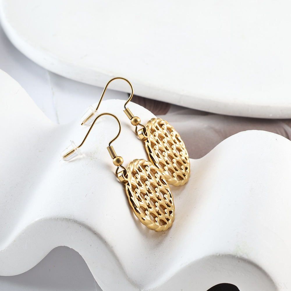 Wholesale Stainless steel mesh openwork earrings and necklace