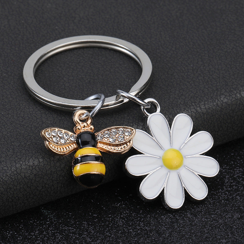 Wholesale Little bee flower keychain