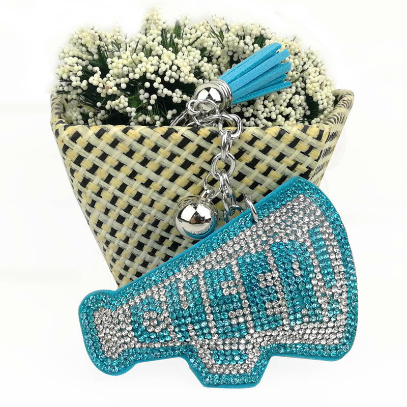 Wholesale creative velvet diamond English letter keychain