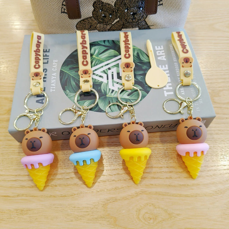 Wholesale Cute cartoon PVC capybara keychain