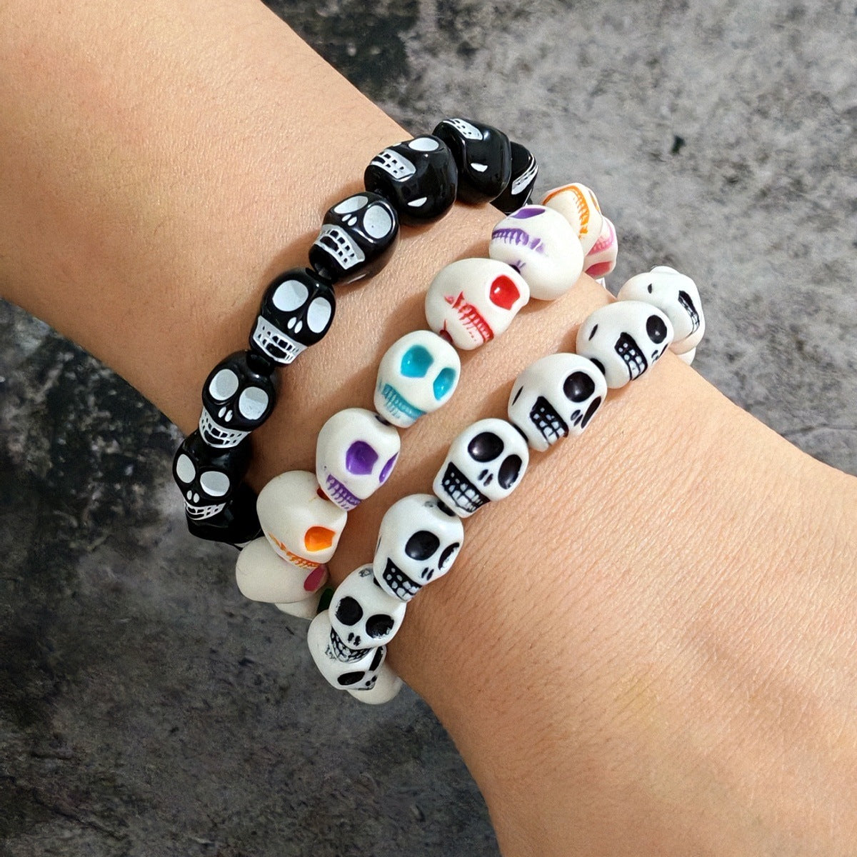 Wholesale Halloween Skull Beaded Bracelet ACC-BT-JunJie020