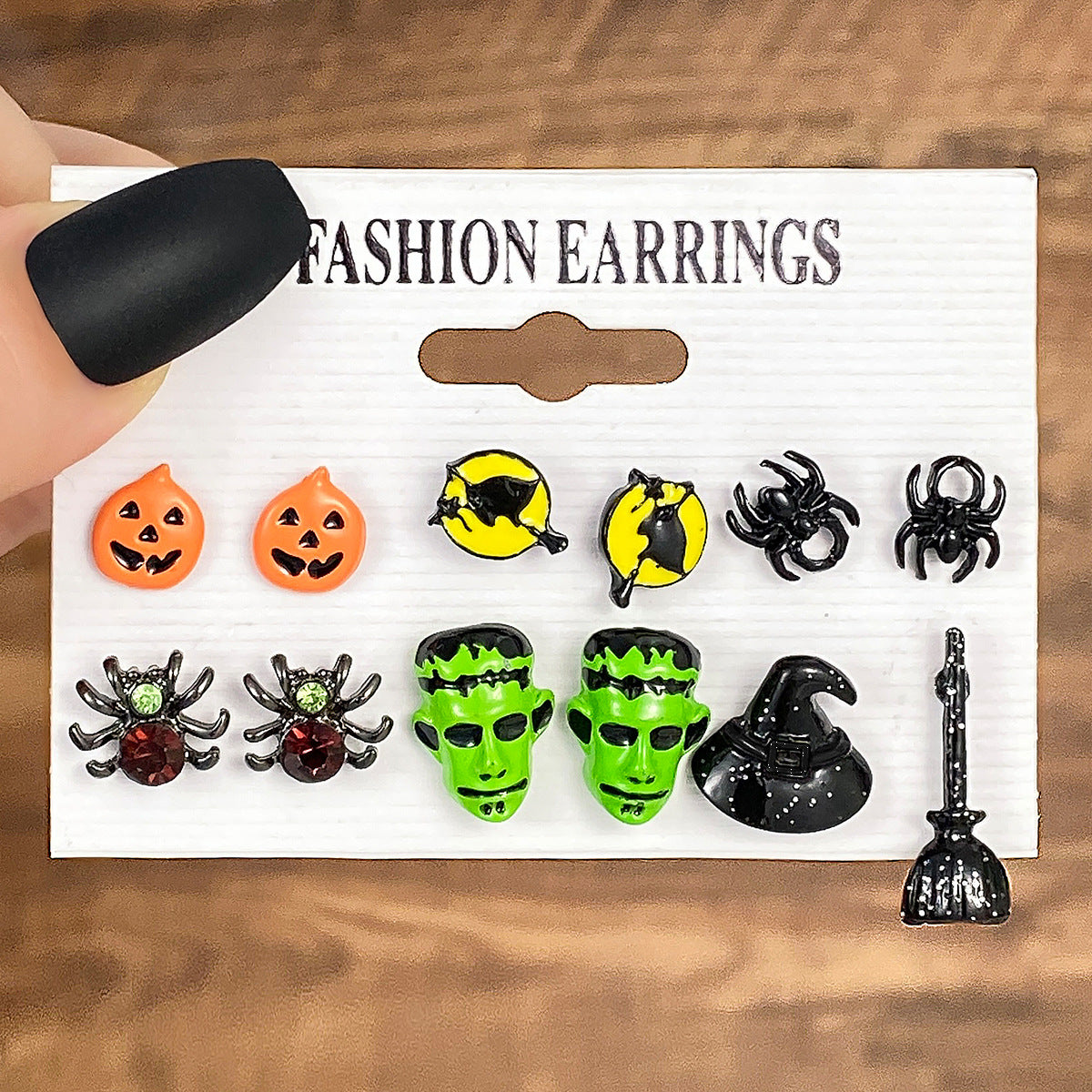 Wholesale Halloween personalized earrings  Spider kitten earrings set