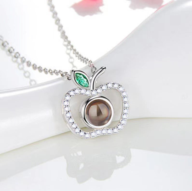 Wholesale Apple Shaped Projection Love Language Necklace