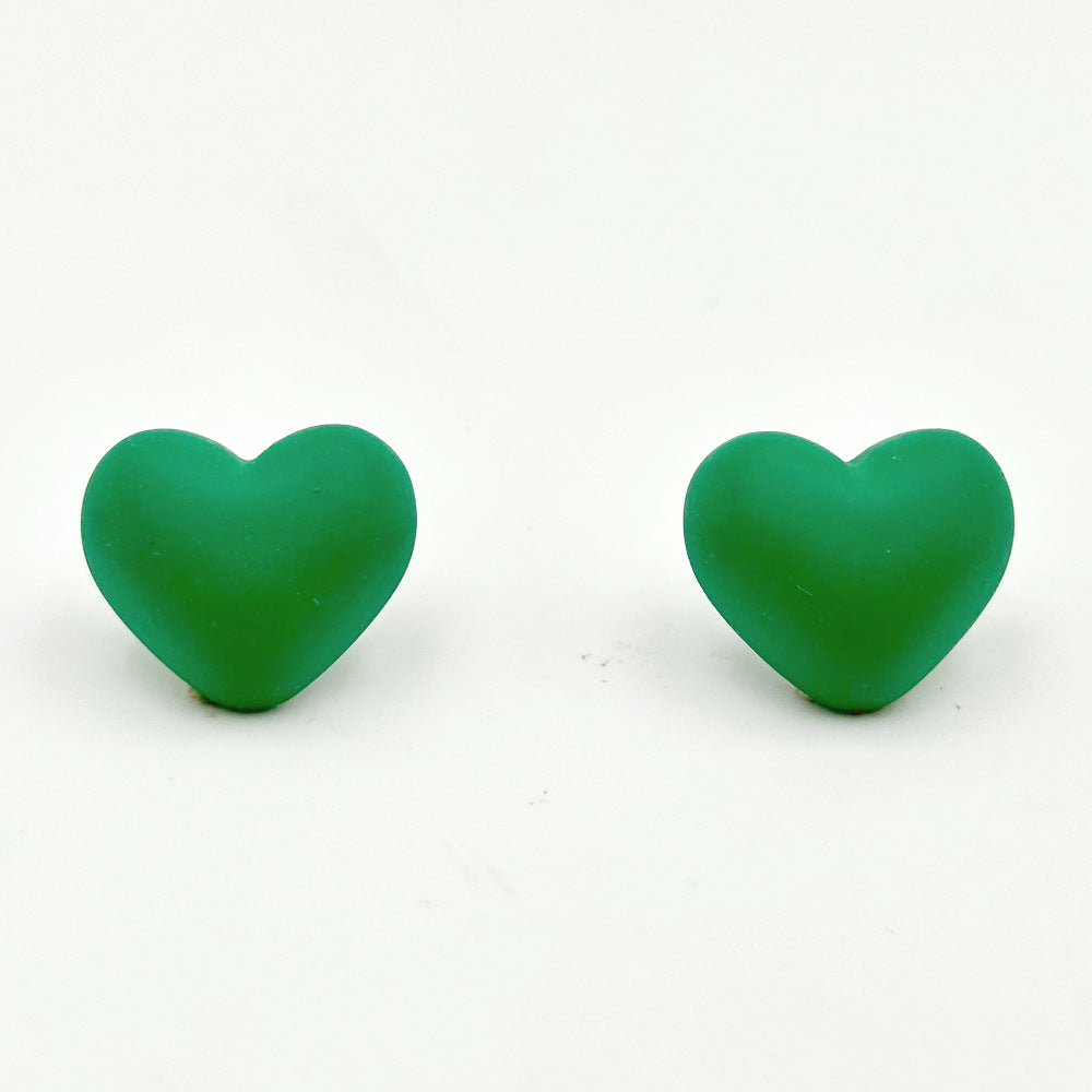 Wholesale  Simple Color Heart Acrylic Earrings