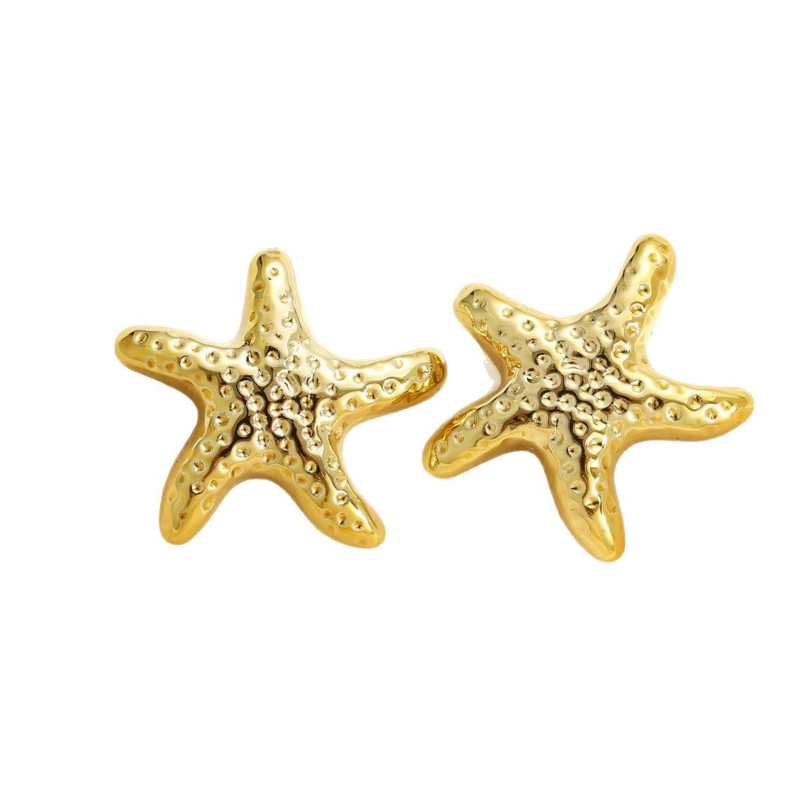 Wholesale Starfish Shell Earrings Mixed Materials Electroplating Jewelry Accessory