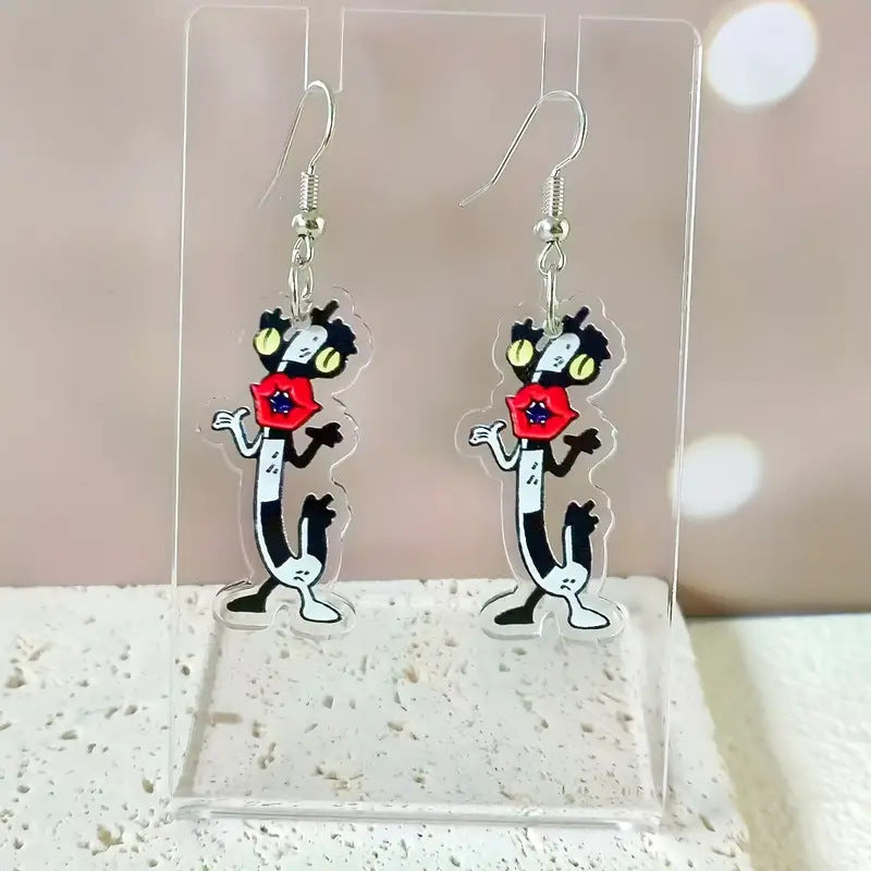 Wholesale Red Lips Monster  Acrylic Earrings
