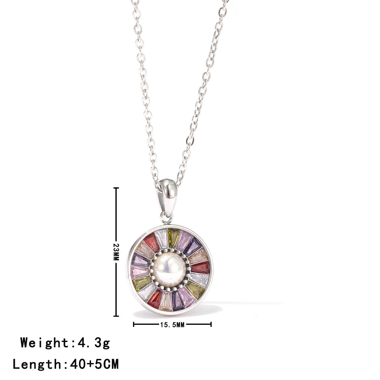 Wholesale Colorful Gemstone  Titanium Steel  Versatile Multi-colored Style choker Necklace