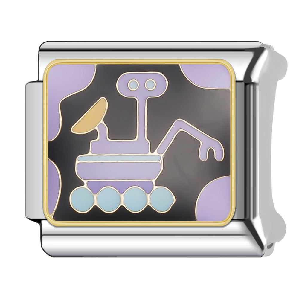 Wholesale Italian Charm Bracelet 9mm DIY Splicing Cosmic Star Series Stainless Steel Composable Bracelet