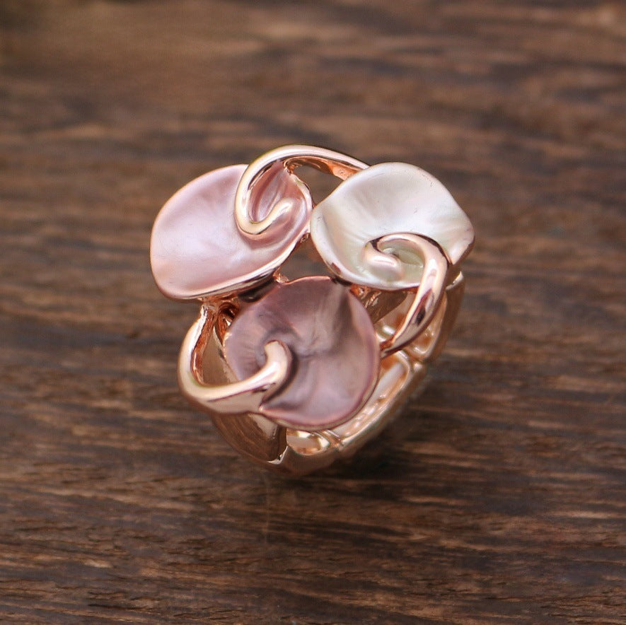 Wholesale Elastic Band Ring Alloy Zinc Diamond Oil Painting Adjustable Rings