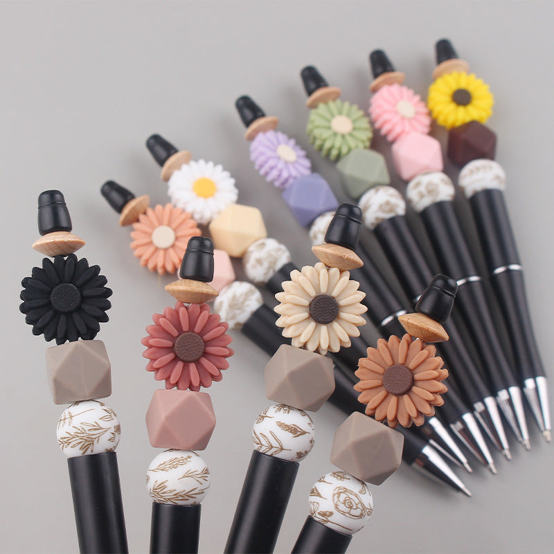 Wholesale Beaded Pen Gel Pen Creative DIY Cartoon Daisy Flowers  Pen