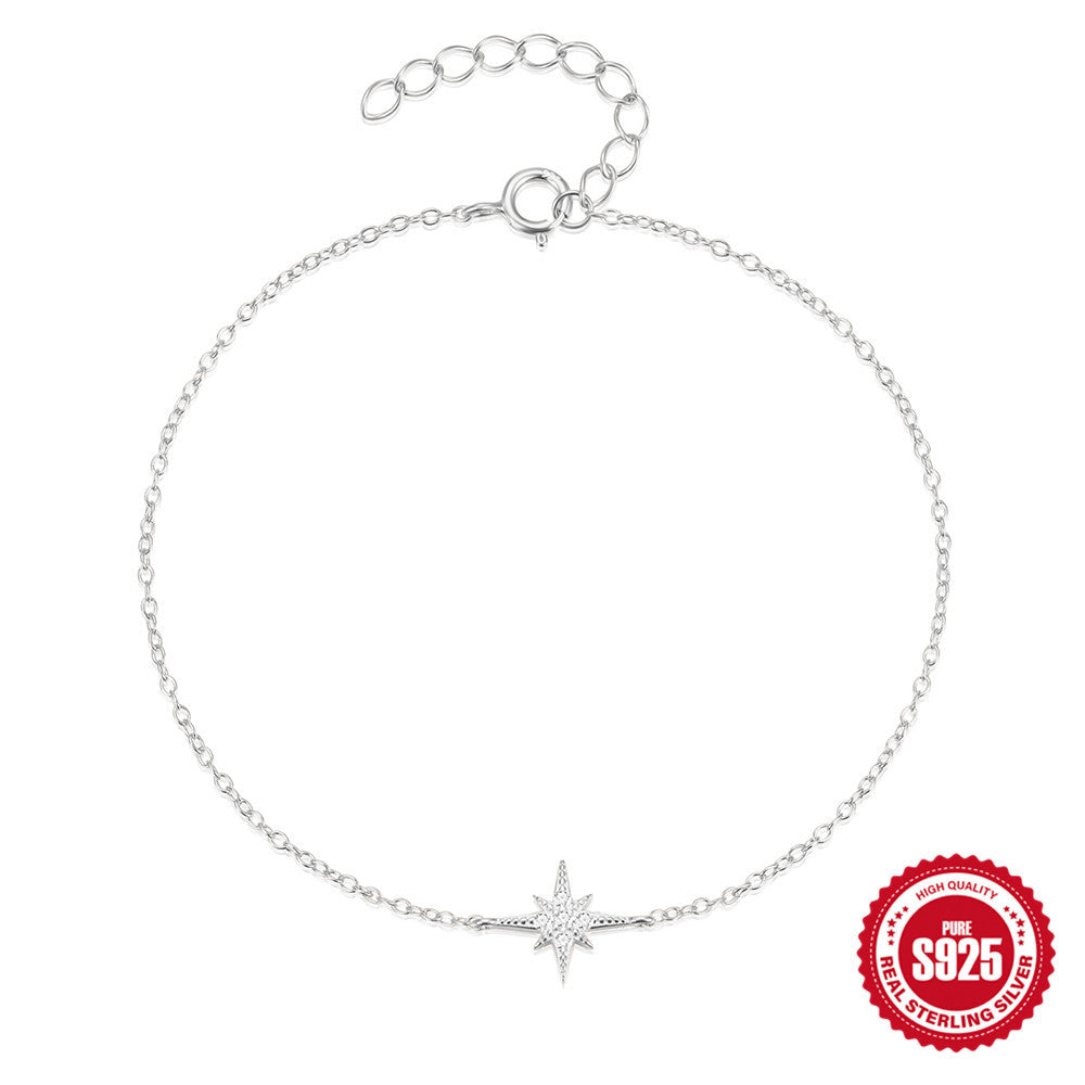 Wholesale  925 sterling silver octagonal star diamond bracelet