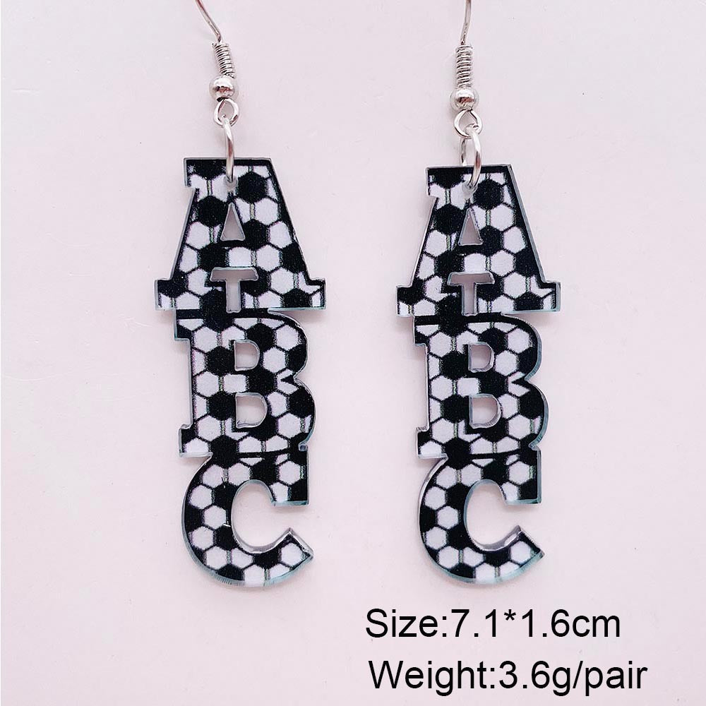 Wholesale  football acrylic earrings lovely U-shaped leopard print earrings