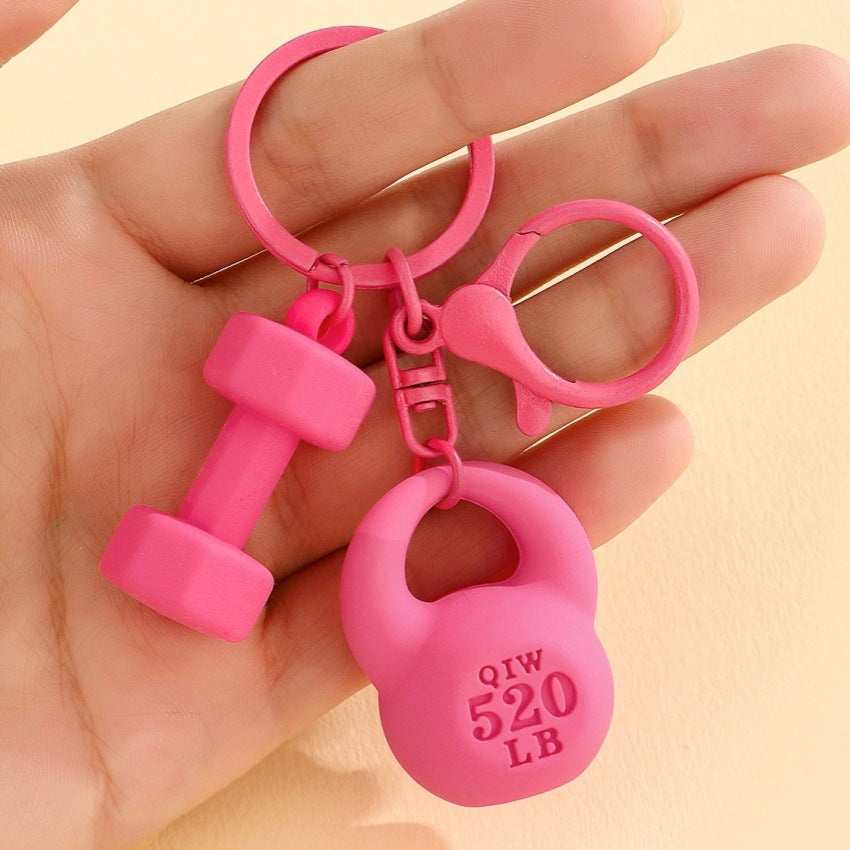 Wholesale DIY Fitness Equipment Pure Color Keychain