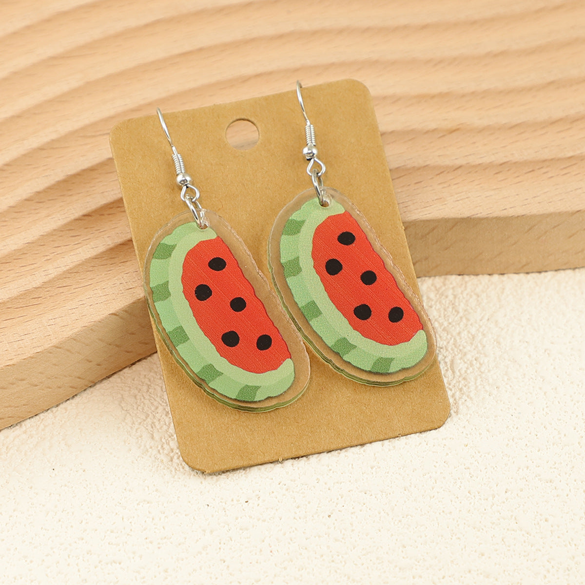 Wholesale Fruit watermelon cup piggy ice cream female acrylic earrings