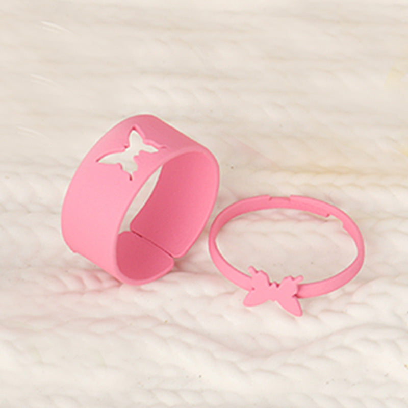 Wholesale 2PCS Two-piece adjustable butterfly ring set