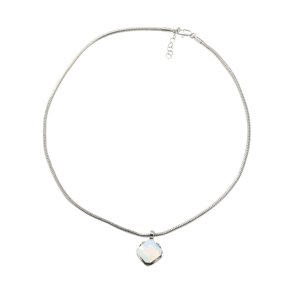 Wholesale square colored diamond alloy necklace sweater chain ACC-NE-JL001