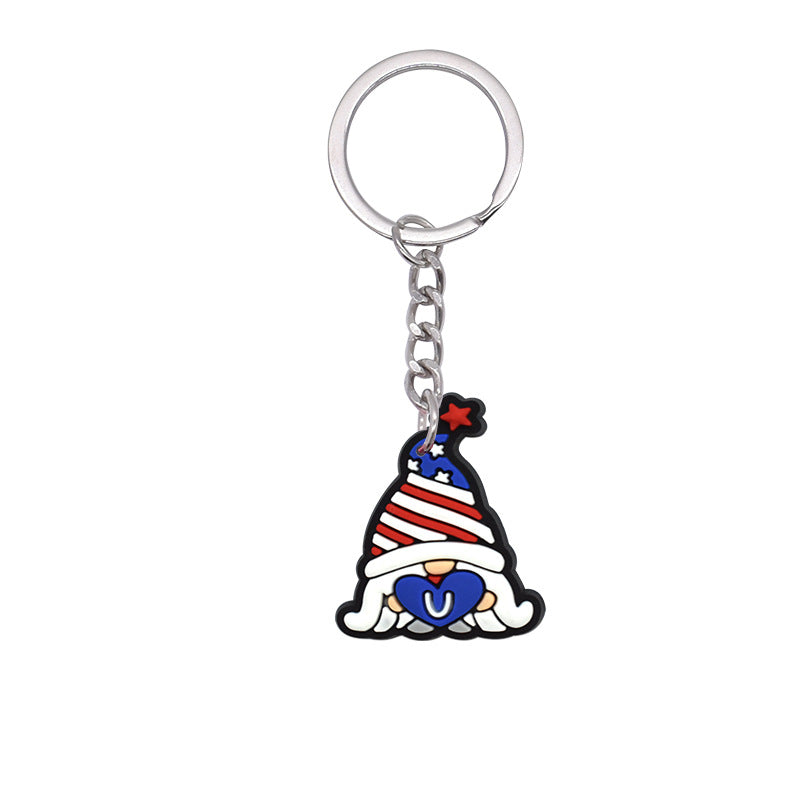 Wholesale 10pcs US Independence Day Keychain