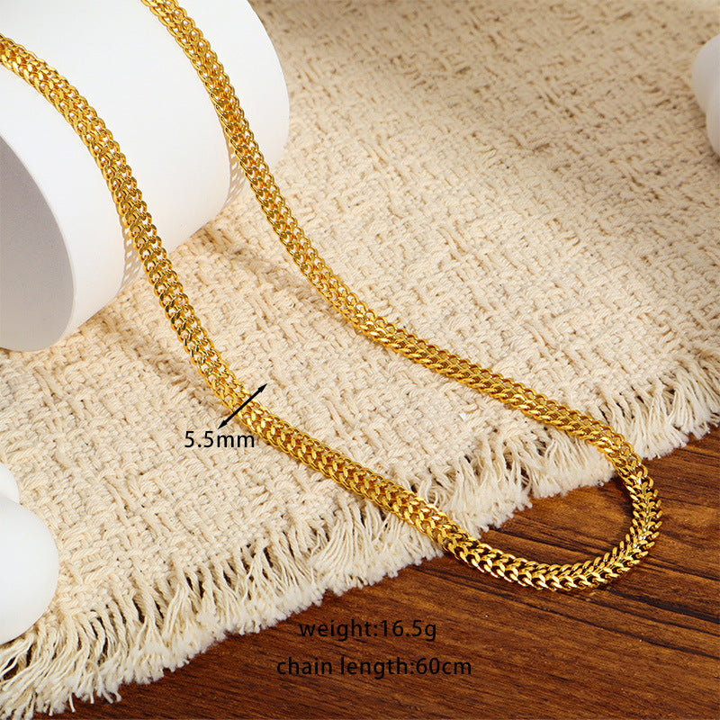 Wholesale Titanium Steel Gold Polished Chain Necklace Minimalist Jewelry Accessory for Everyday Use