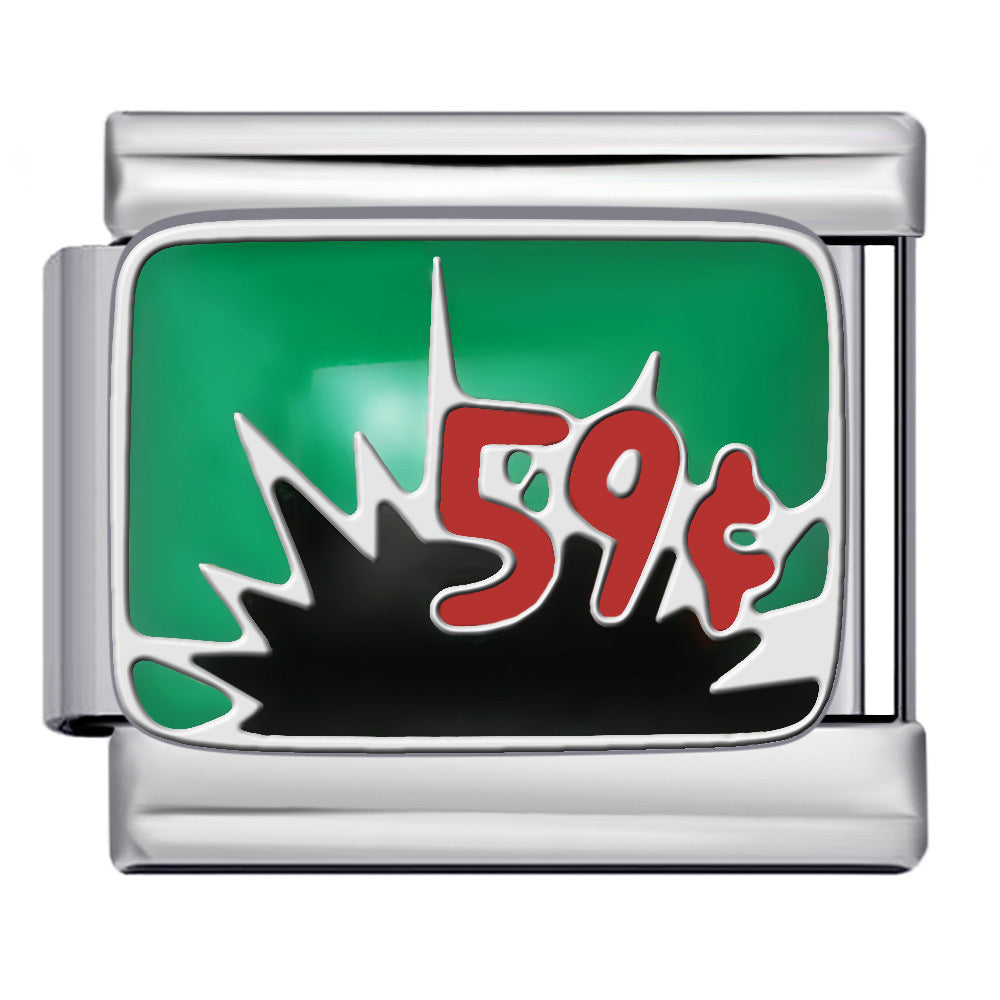 Wholesale Italian Charm Bracelet 9mm DIY Splicing Nail Art Series Stainless Steel Composable Bracelet