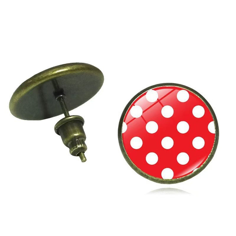 Wholesale Retro Polka Dot Design Metal Earrings Women S Ear Hook Fashion Accessory