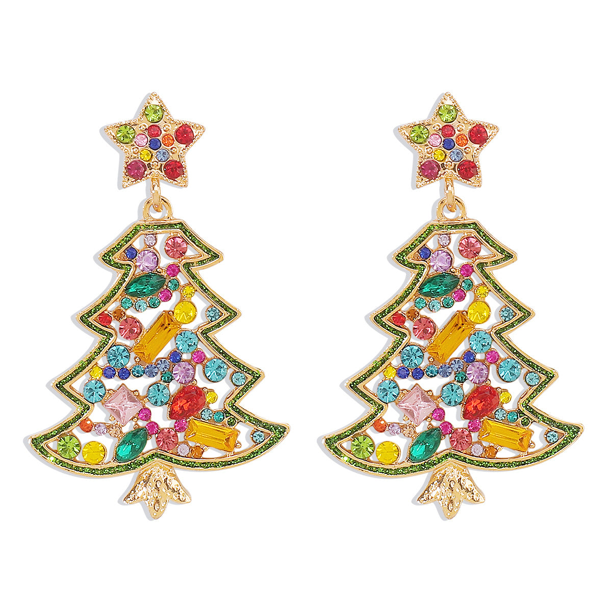 Wholesale Christmas   Colored Diamonds Earrings
