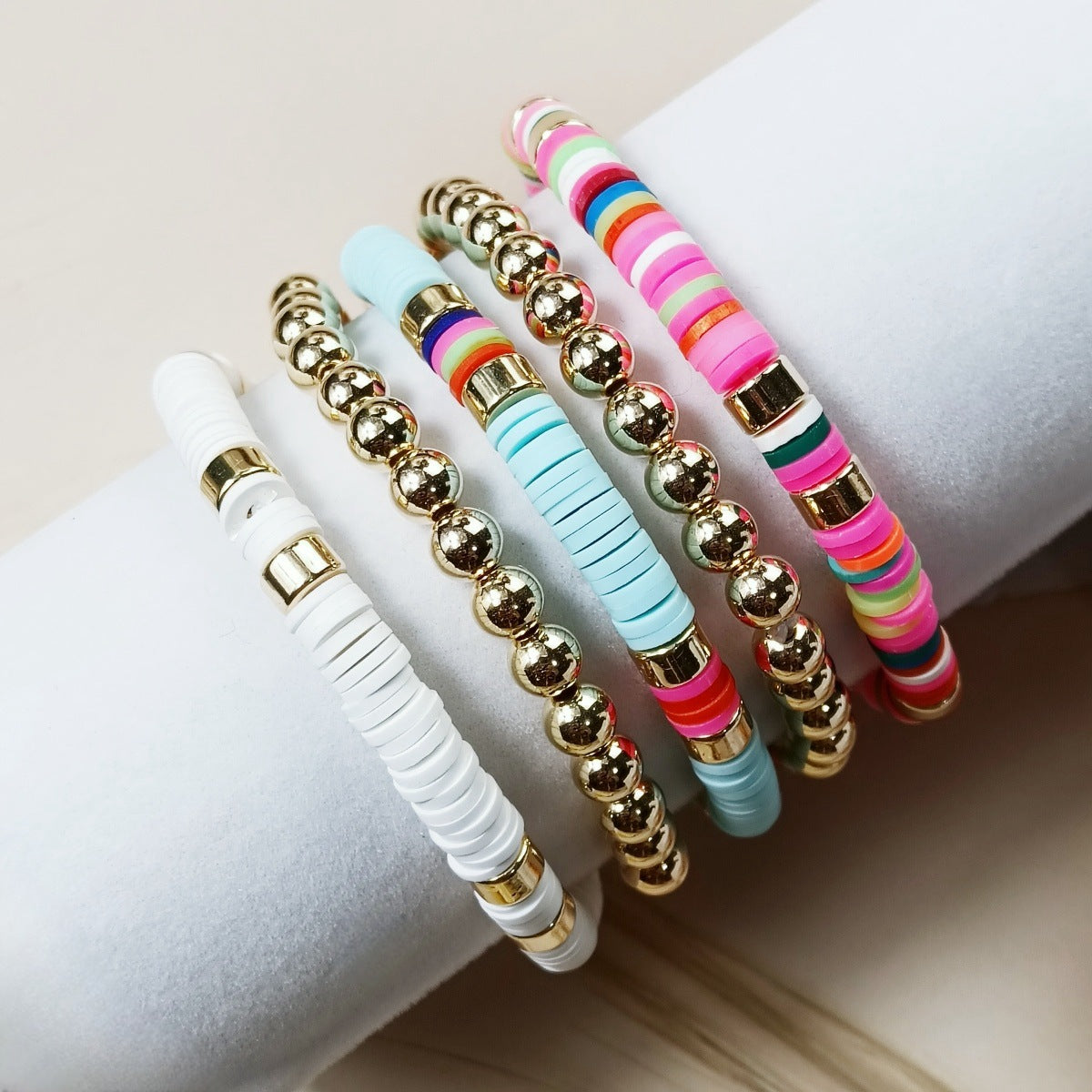 Wholesale Bohemian Retro Ethnic Style Colorful Beaded Acrylic Bracelet ACC-BT-JunJie007