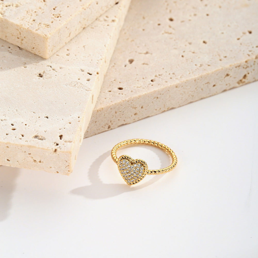 Anello d'amore all'ingrosso Anello in rame con struttura semplice