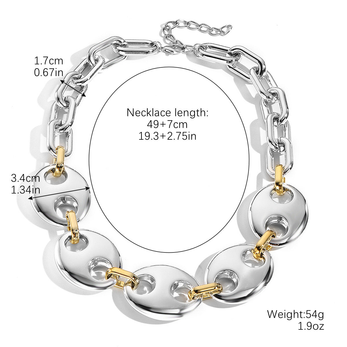 Wholesale  Acrylic Ladies Necklace Hip Hop Personality  Fashionable Geometric Necklaces