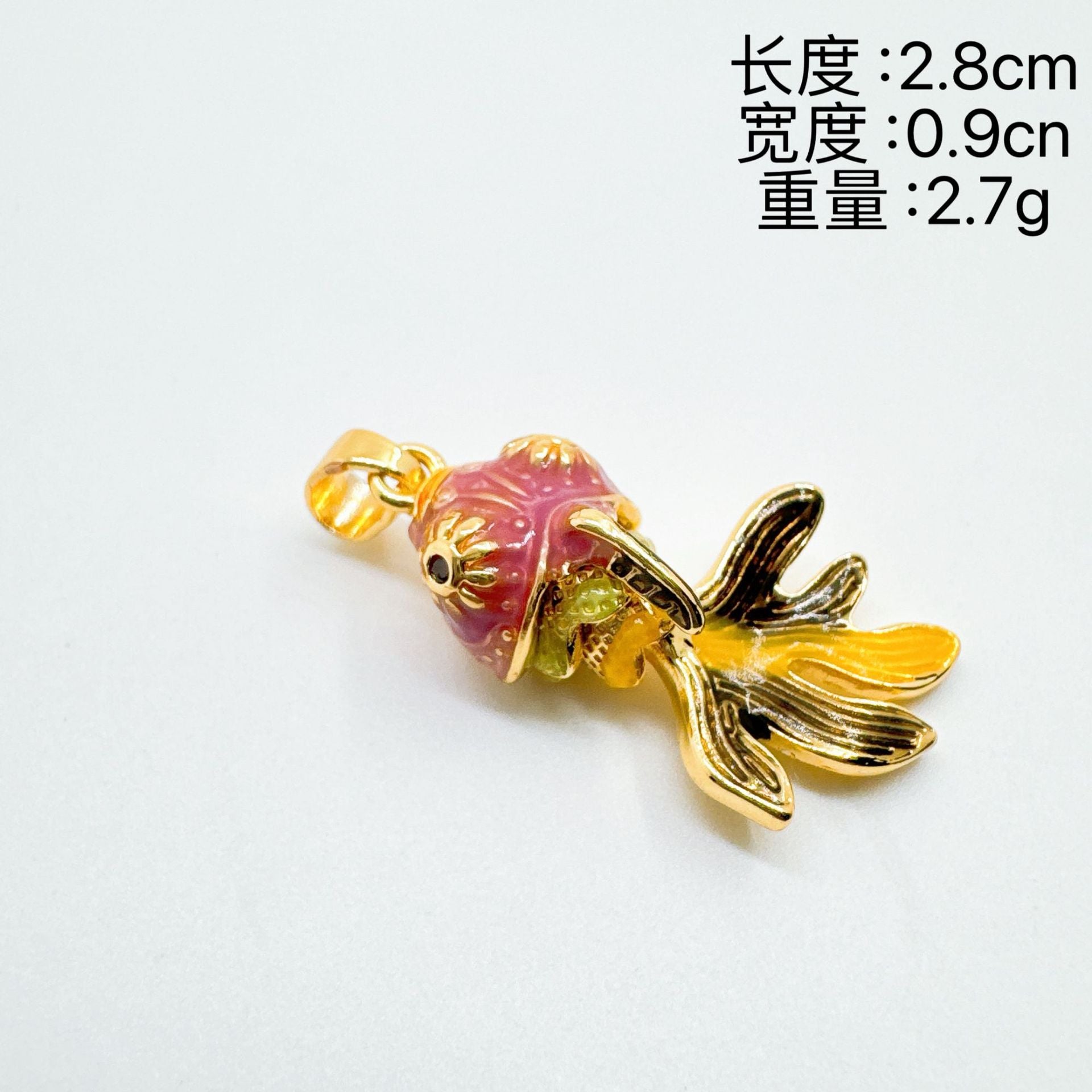 Wholesale Colorful Copper 18K Gold Plated Goldfish Pendant DIY Jewelry Accessory for Gift or Resale