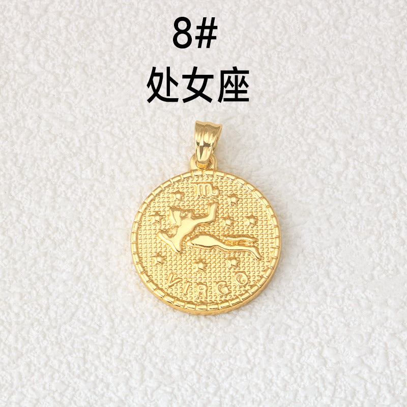 Wholesale Stainless Steel Gold Twelve Contion Pendant
