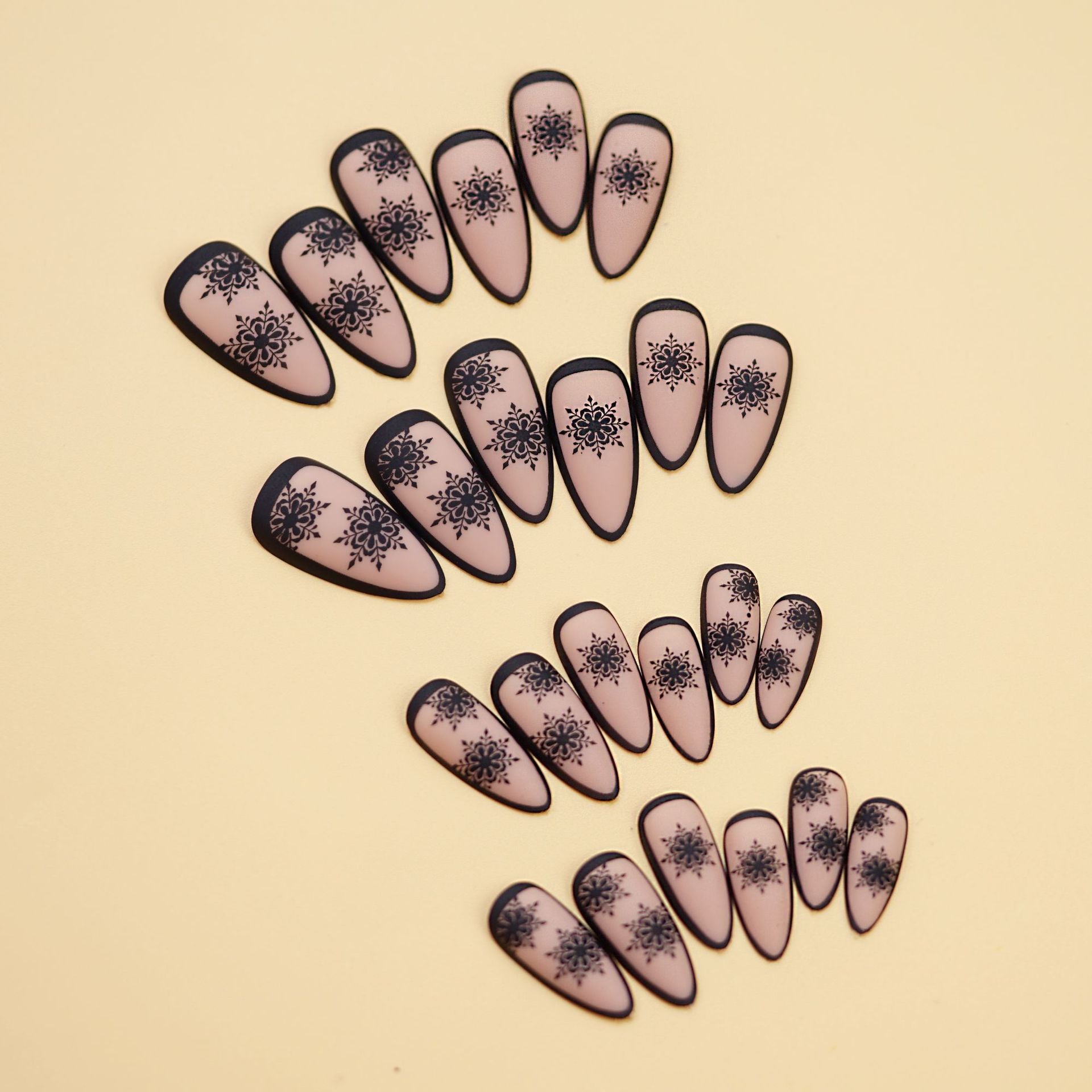 Wholesale 24 Pieces/ box Black Pattern Nails Kits Nail Stickers