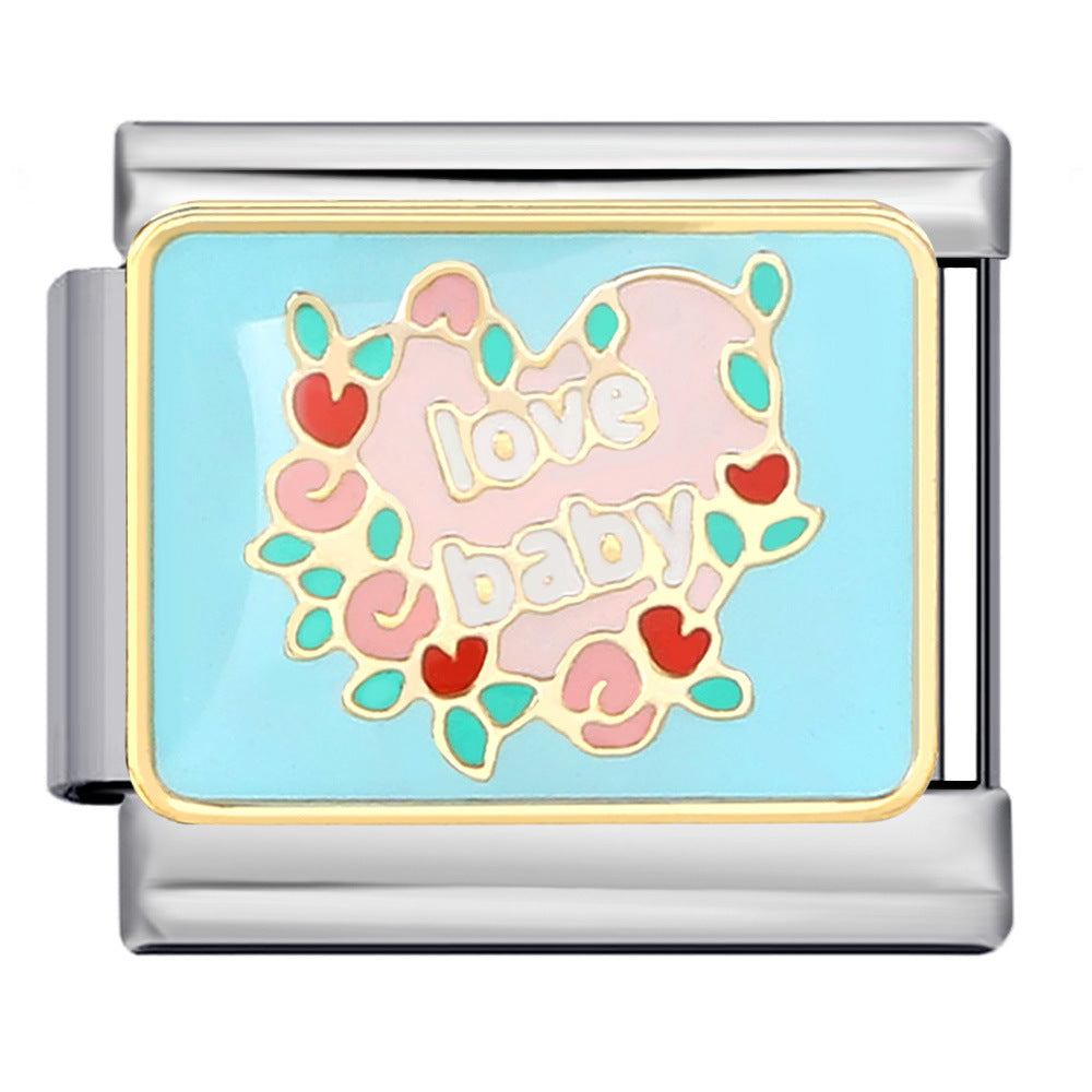 Wholesale Italian Charm Bracelet 9mm DIY Splicing Removable Family Member Element Stainless Steel Composable Bracelet