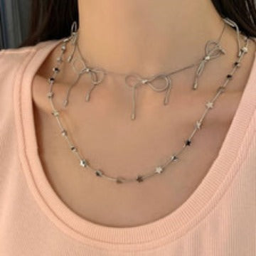 Wholesale  Titanium Steel Snake Chain Heart Shape Necklaces