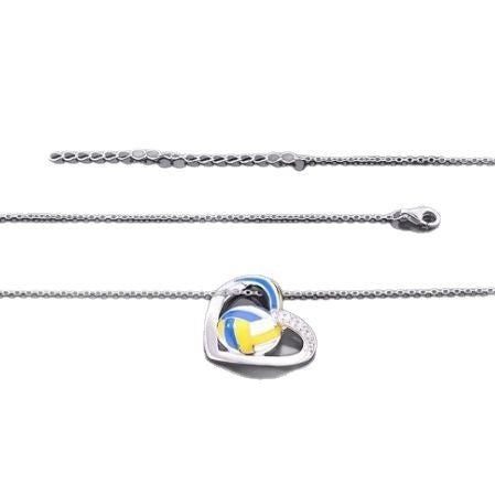 Wholesale  Heart-shaped Volleyball Diamond Necklace