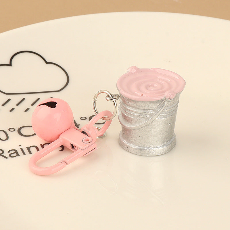 Wholesale cartoon three-dimensional paint bucket keychain